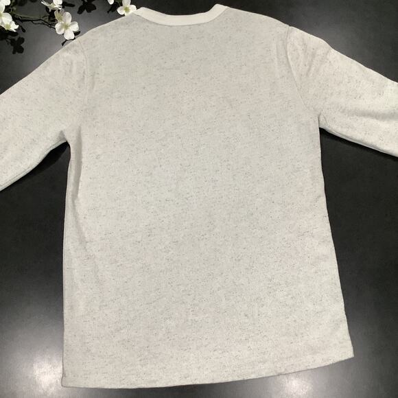 GAP Dorito Long Sleeve 100% Cotton Slub Thermal Boyfriend Sweatshirt in Snow Cap - Picture 10 of 12
